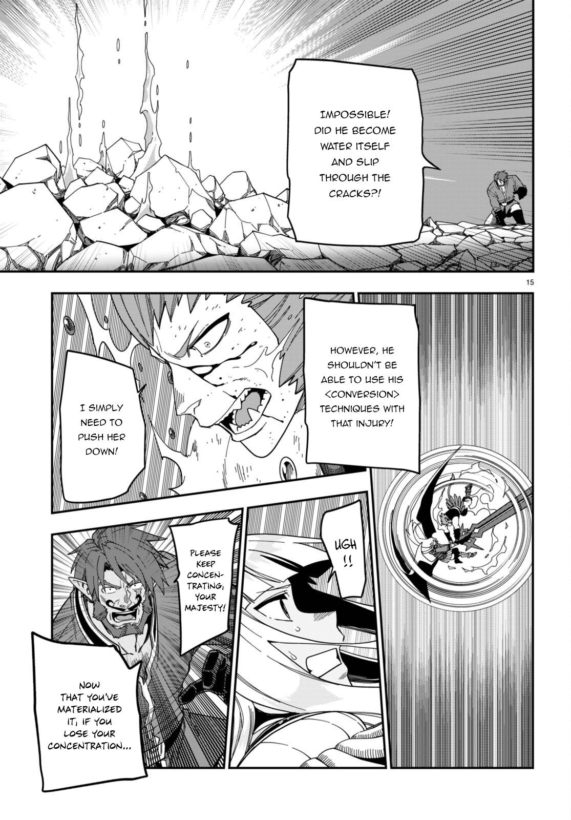 Konjiki no Moji Tsukai - Yuusha Yonin ni Makikomareta Unique Cheat chapter 90 page 15