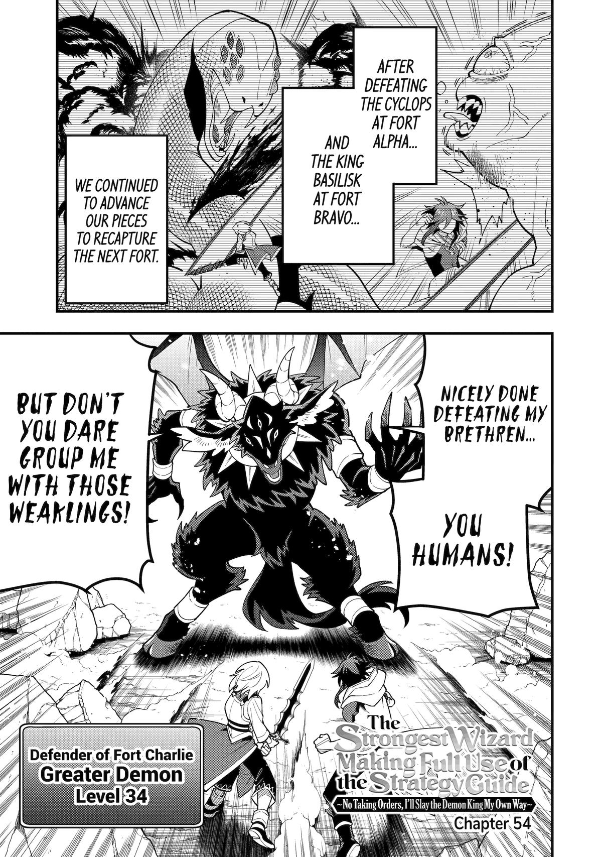 Kouryakuhon o Kushi Suru Saikyou no Mahoutsukai ~ meirei sa sero to wa Iwa Senai Oreryuu Mao Tobatsu Saizen Ruuto ~ chapter 54 page 1