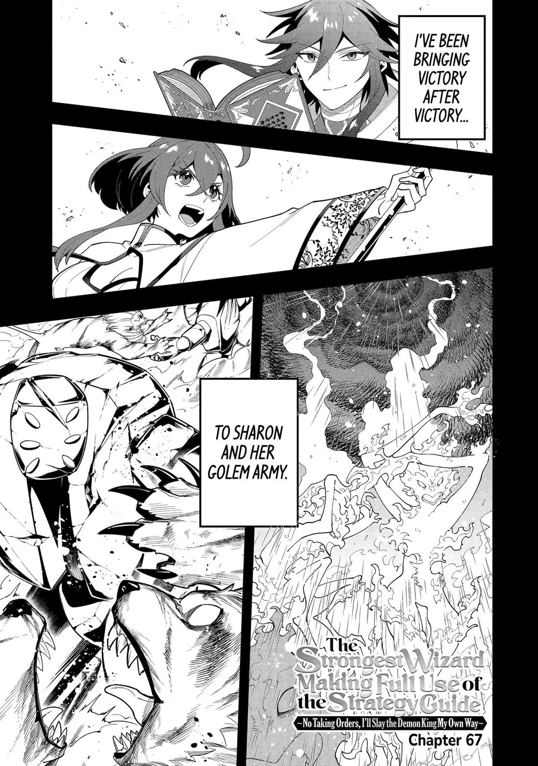 Kouryakuhon o Kushi Suru Saikyou no Mahoutsukai ~ meirei sa sero to wa Iwa Senai Oreryuu Mao Tobatsu Saizen Ruuto ~ chapter 67 page 1