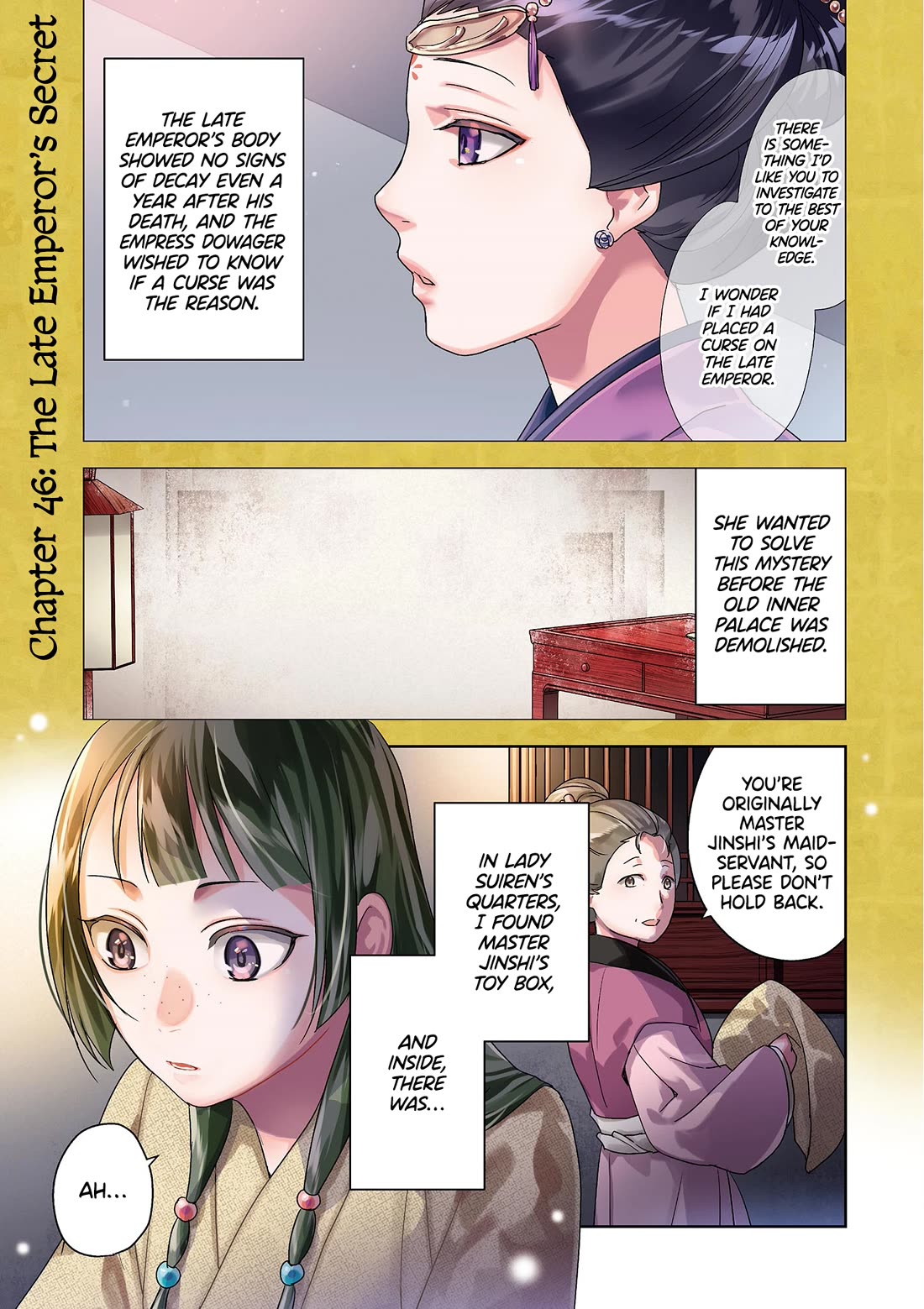 Kusuriya no Hitorigoto ~Maomao no Koukyuu Nazotoki Techou~ chapter 46 page 2