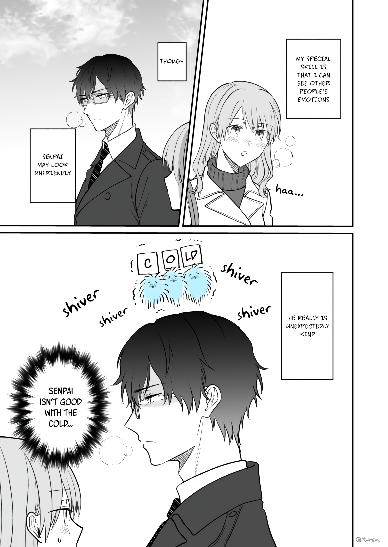 Kuuki ga "Yomeru" Shinnyushain to Buaiso na Senpai no Hanashi chapter 8 page 1