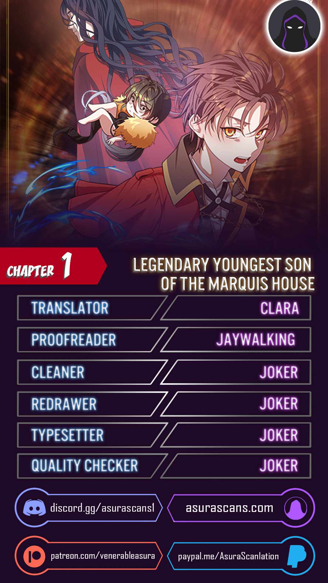 Legendary Youngest Son of the Marquis House chapter 1 page 1