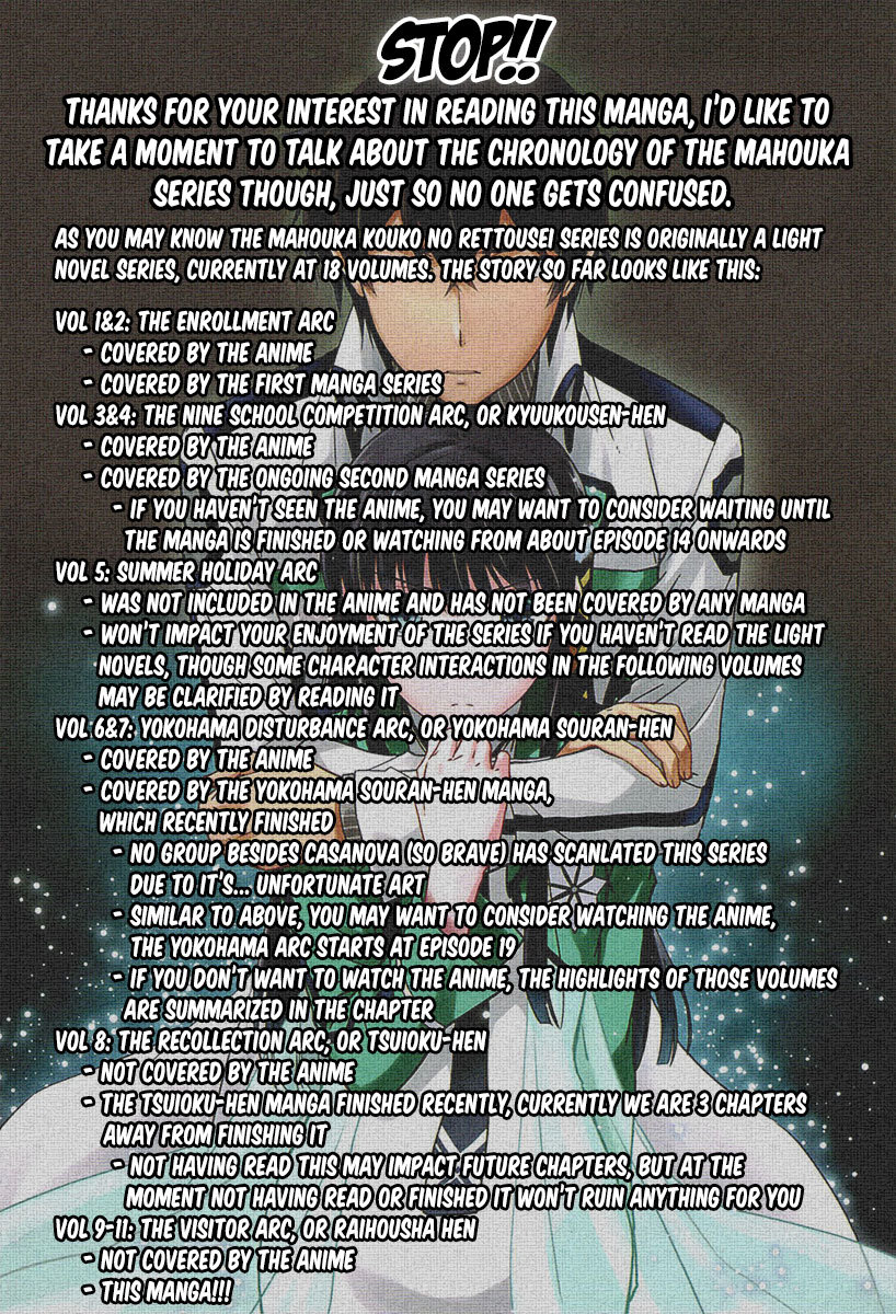 Mahouka Koukou no Rettousei - Raihousha Hen chapter 1 page 2