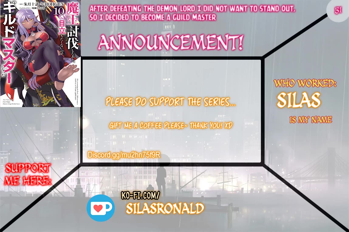 Maou Toubatsu Shita Ato, Medachitakunai node Guild Master ni Natta chapter 51 page 1