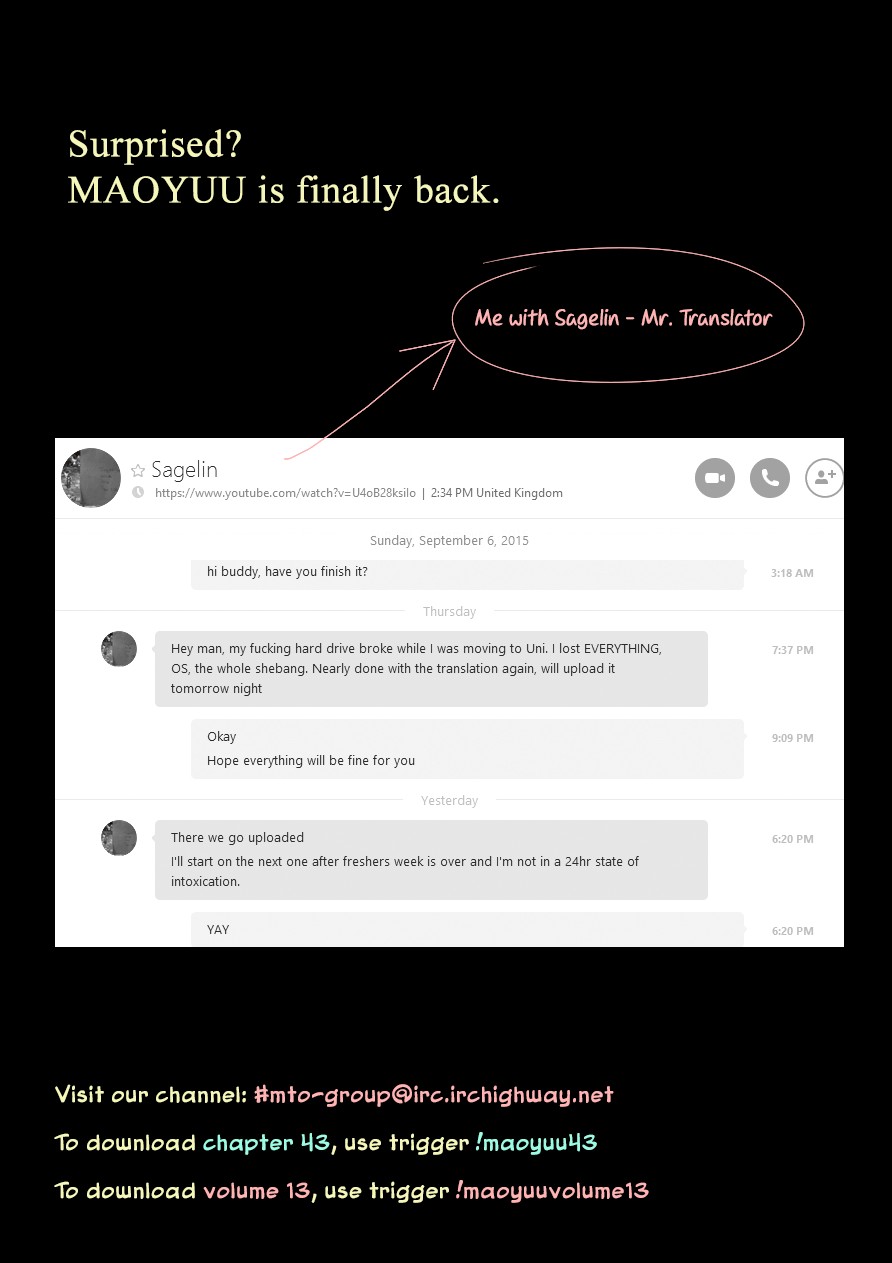 Maoyuu Maou Yuusha - Kono Watashi no Mono Tonare, Yuusha yo Kotowaru! chapter 43 page 1