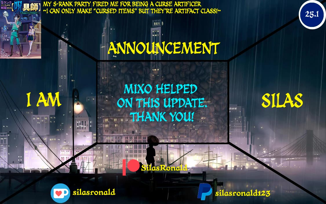 My S-Rank Party Fired Me for Being a Cursificer ~ I Can Only Make “Cursed Items”, but They're Artifact Class! chapter 25.1 page 1