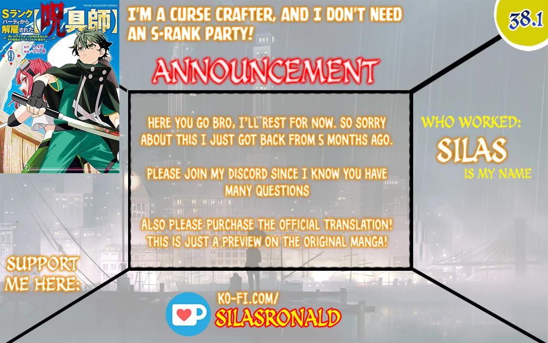 My S-Rank Party Fired Me for Being a Cursificer ~ I Can Only Make “Cursed Items”, but They're Artifact Class! chapter 38.1 page 1