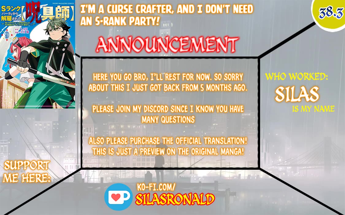 My S-Rank Party Fired Me for Being a Cursificer ~ I Can Only Make “Cursed Items”, but They're Artifact Class! chapter 38.3 page 1