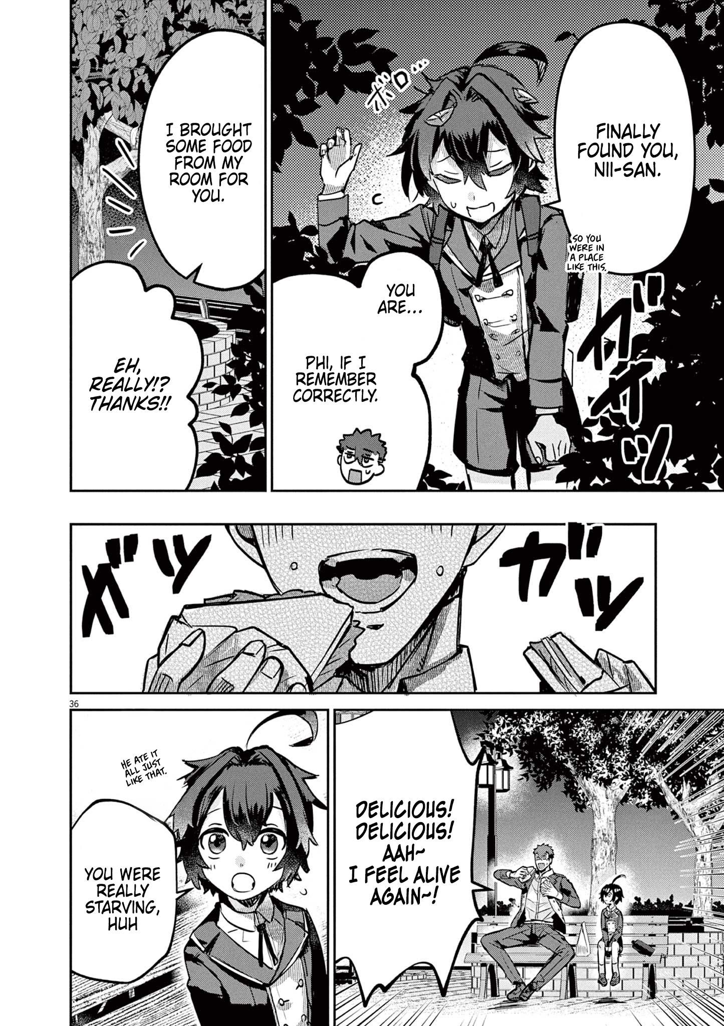 Nichiasa Suki no Otaku ga Akuyaku Seito ni Tenseishita Kekka, Hametsu Flag ga Houkaishiteiku Ken ni Tsuite chapter 1 page 34