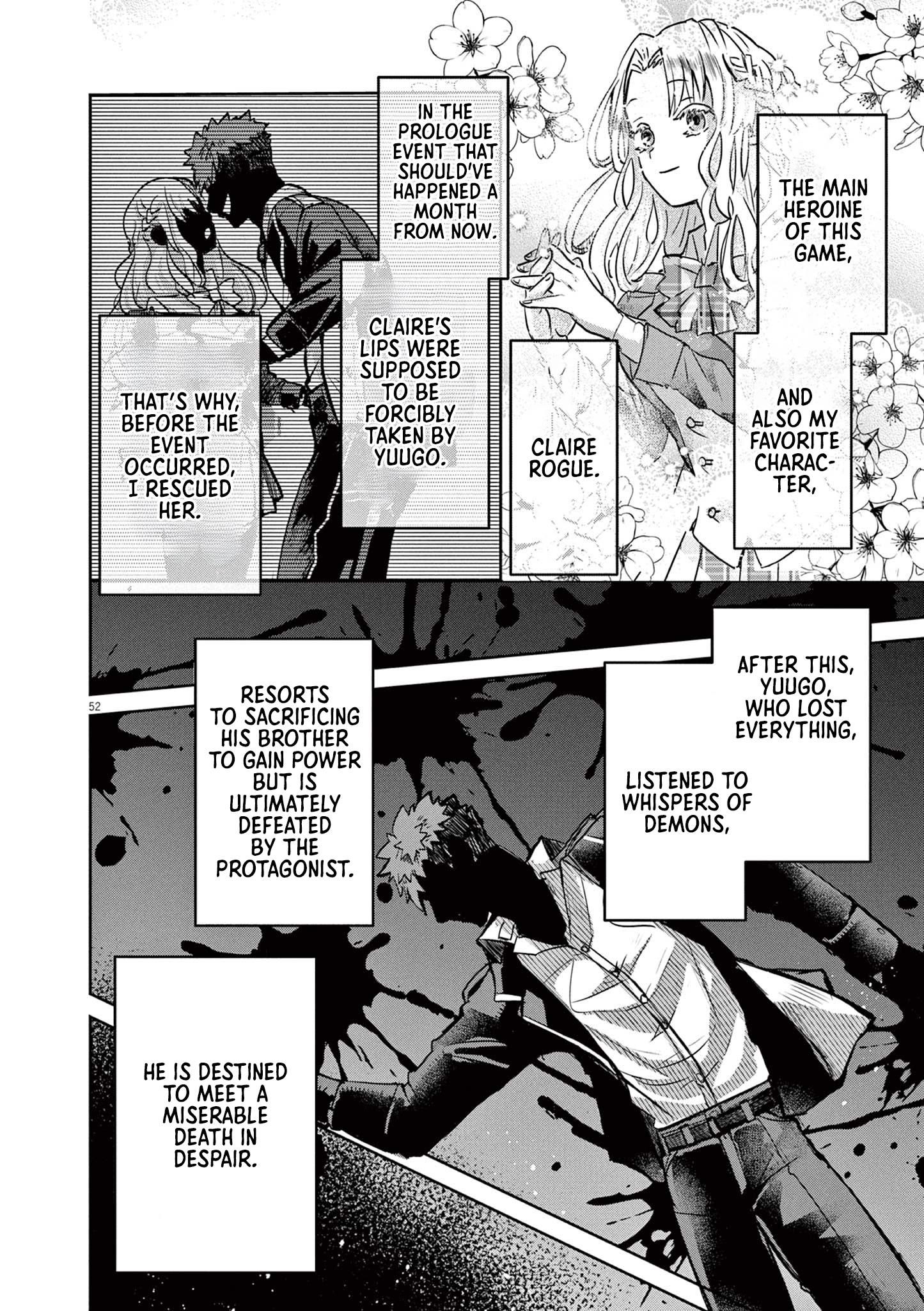 Nichiasa Suki no Otaku ga Akuyaku Seito ni Tenseishita Kekka, Hametsu Flag ga Houkaishiteiku Ken ni Tsuite chapter 1 page 50