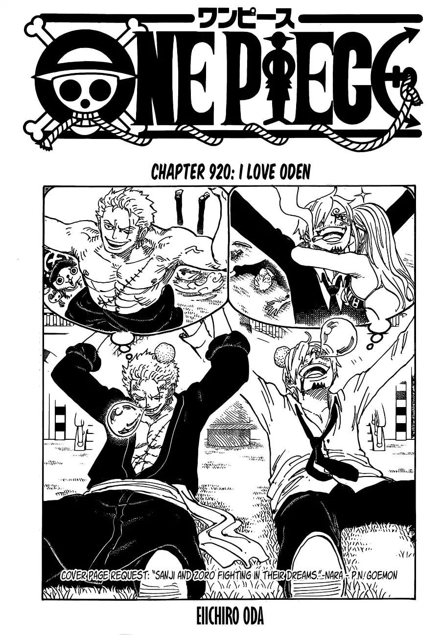 One Piece chapter 920 page 1