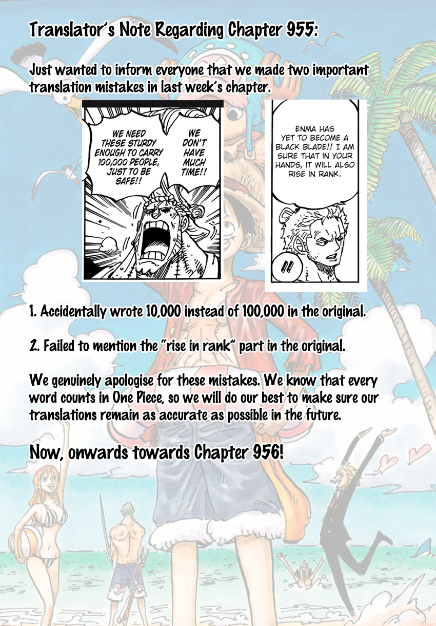 One Piece chapter 956 page 1