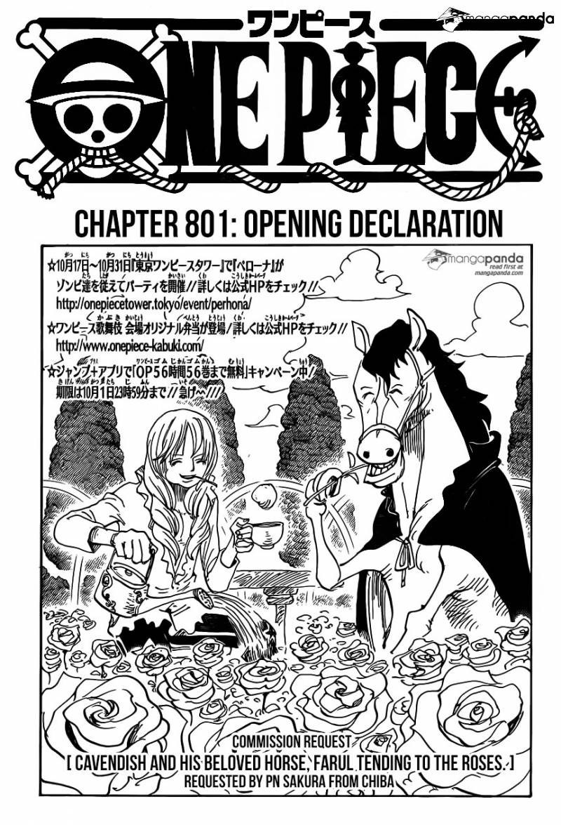 One Piece chapter 801 page 1