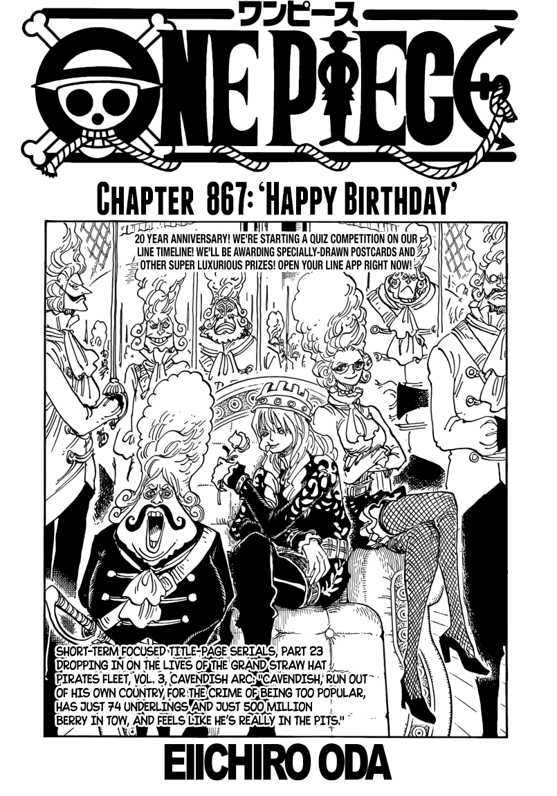One Piece chapter 867 page 1
