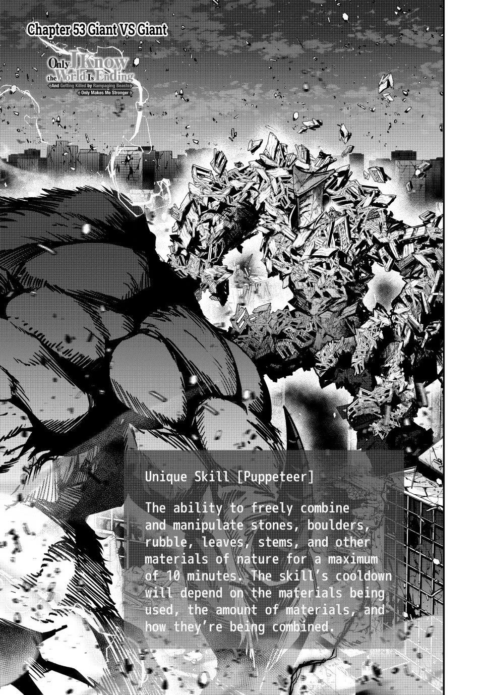 Only I Know That the World Will End. In a World Where Monsters Appear, I Level up by Returning From Death chapter 53 page 1
