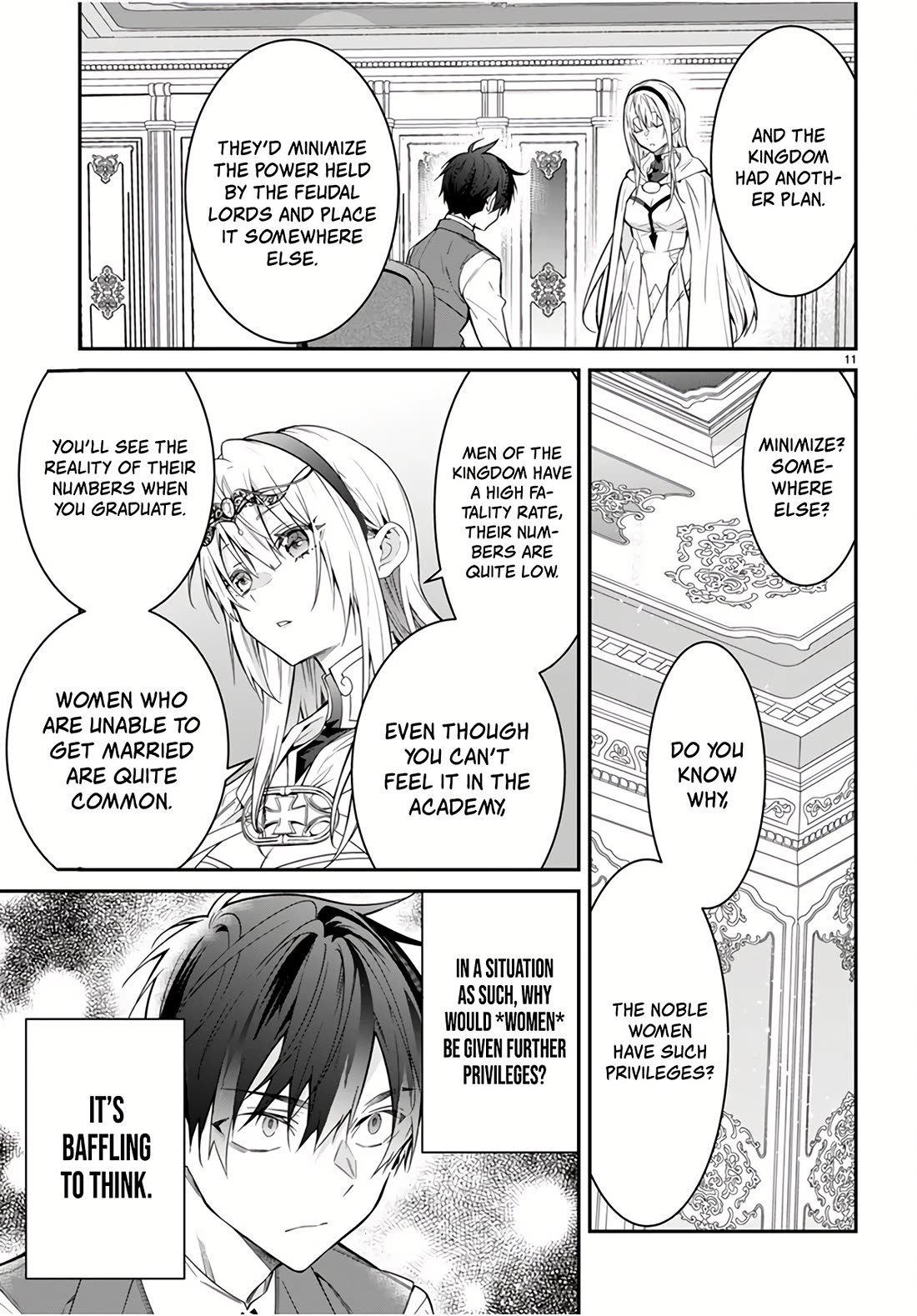 Otome Game Sekai wa Mob ni Kibishii Sekai Desu chapter 64 page 11