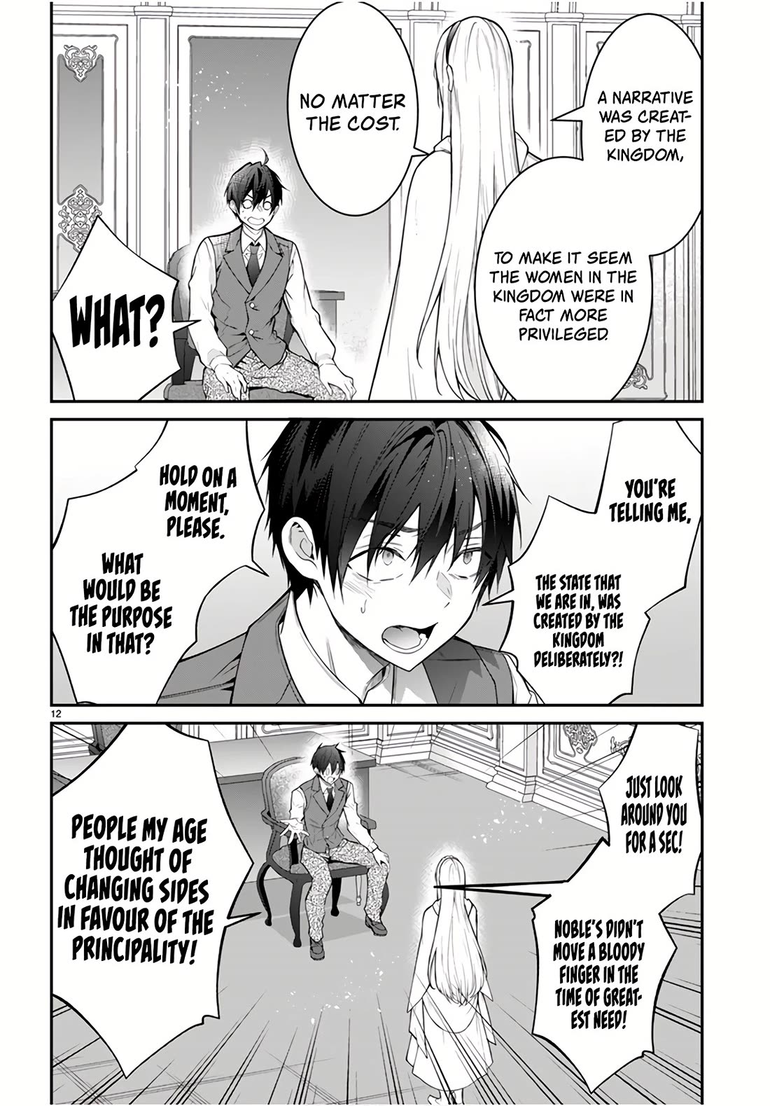 Otome Game Sekai wa Mob ni Kibishii Sekai Desu chapter 64 page 12