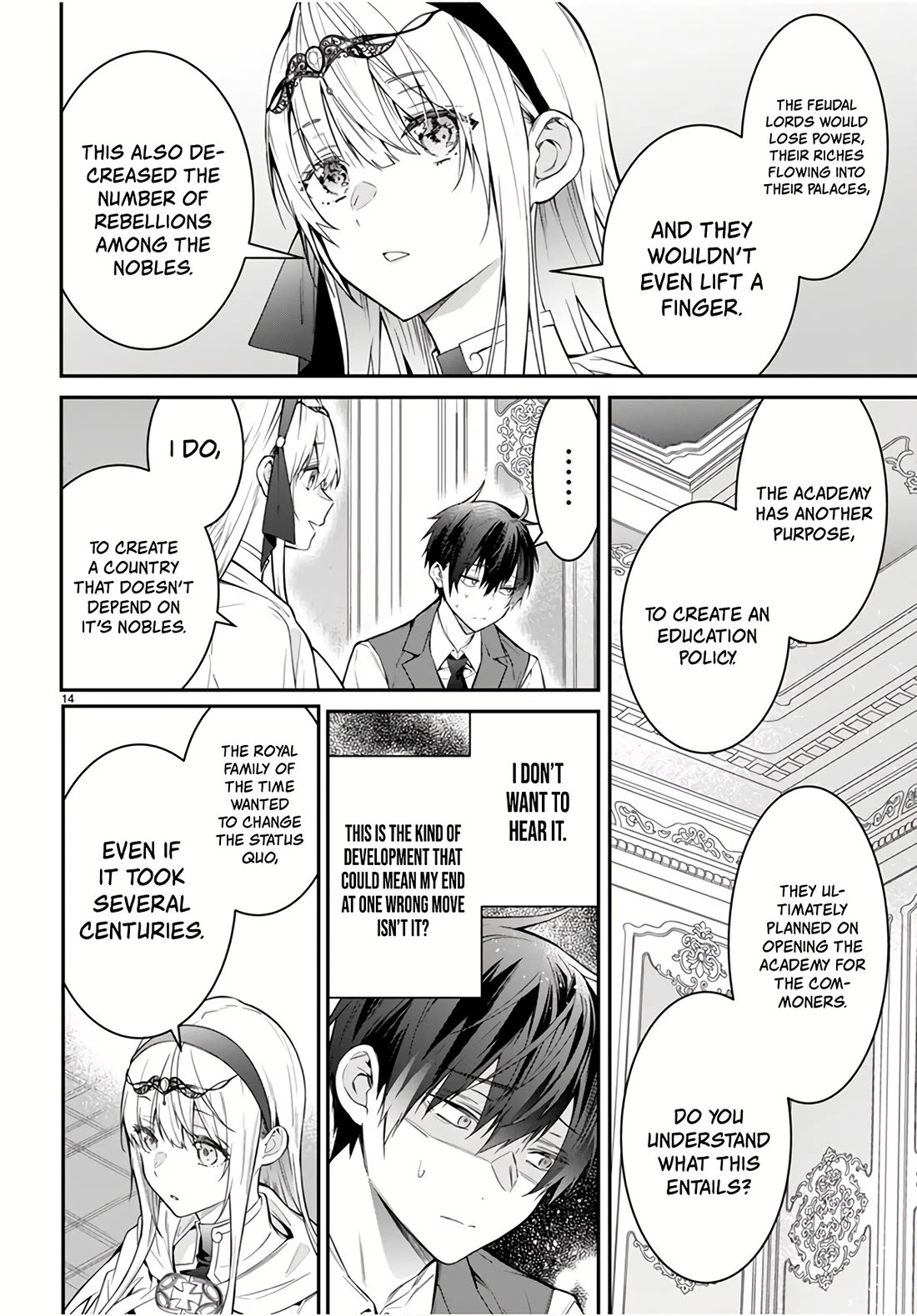 Otome Game Sekai wa Mob ni Kibishii Sekai Desu chapter 64 page 14