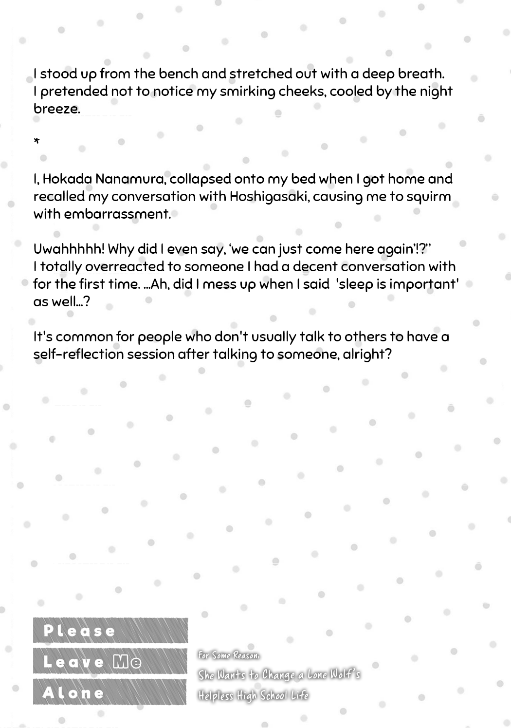 Please Leave Me Alone (For Some Reason, She Wants to Change a Lone Wolf's Helpless High School Life.) chapter 11.5 page 15