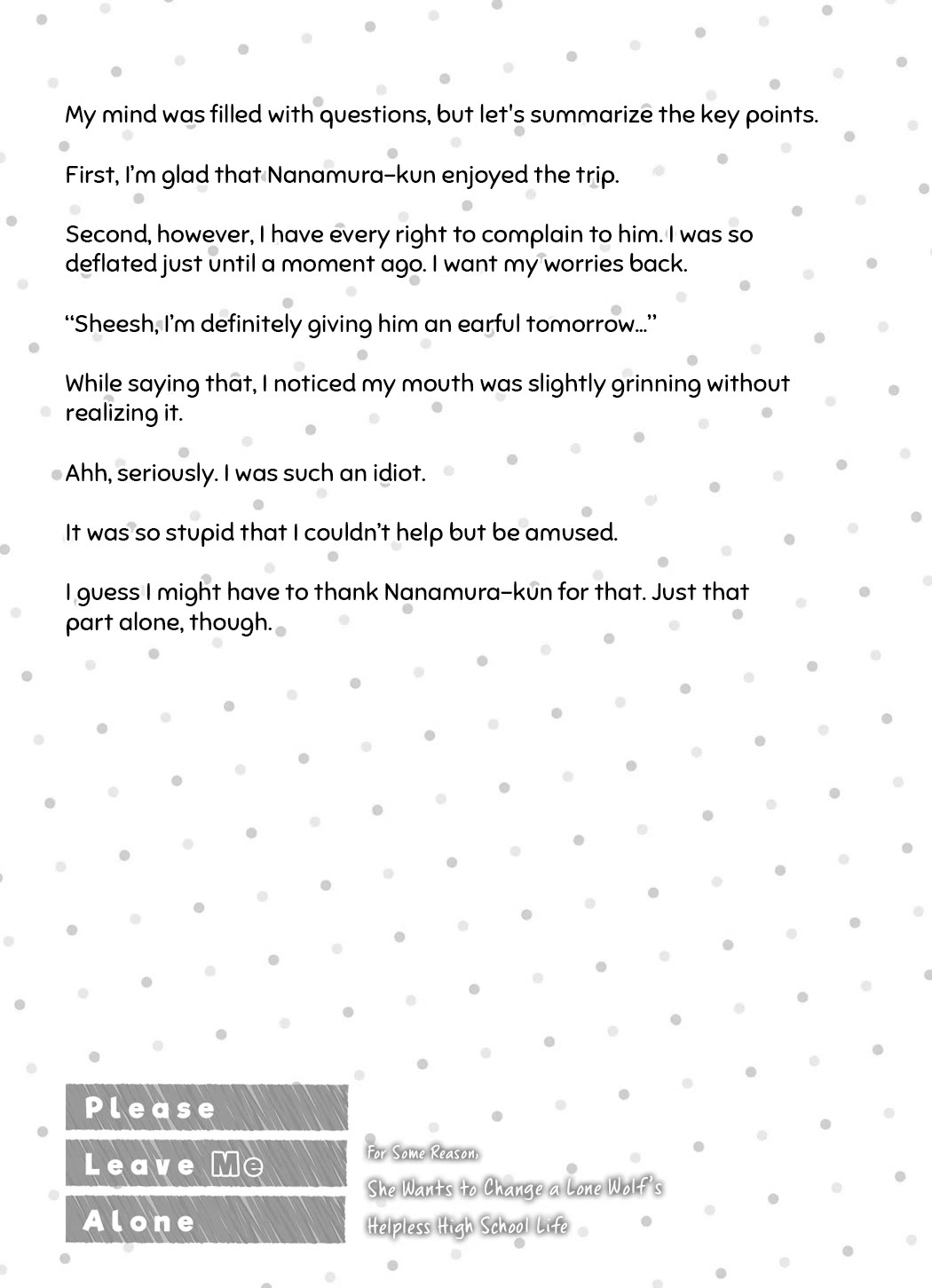 Please Leave Me Alone (For Some Reason, She Wants to Change a Lone Wolf's Helpless High School Life.) chapter 17.5 page 13