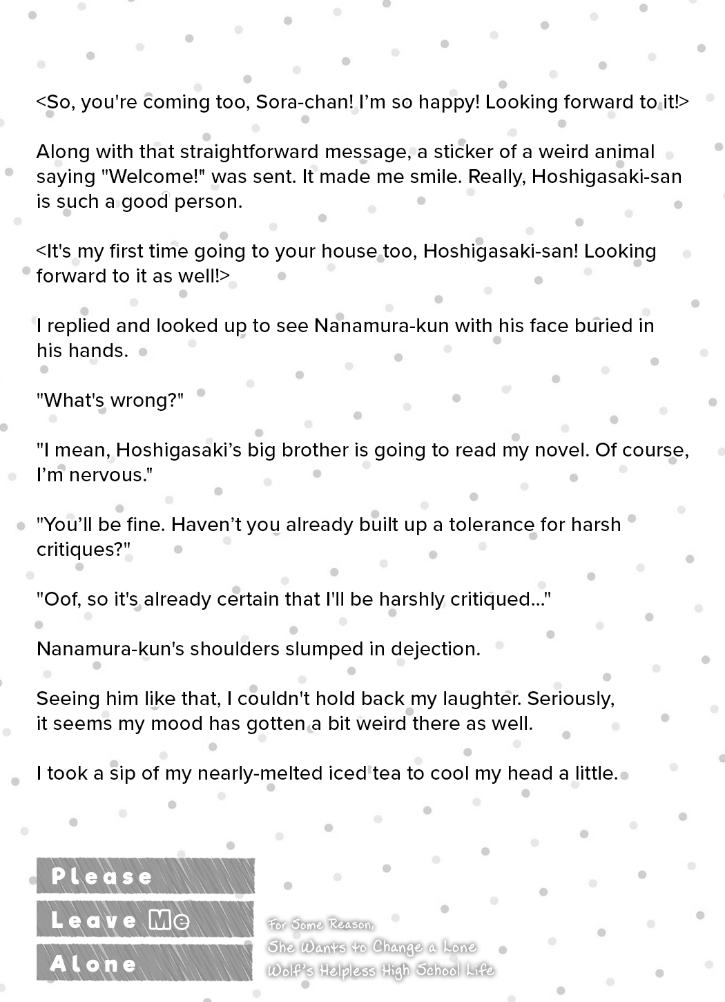 Please Leave Me Alone (For Some Reason, She Wants to Change a Lone Wolf's Helpless High School Life.) chapter 23.5 page 11