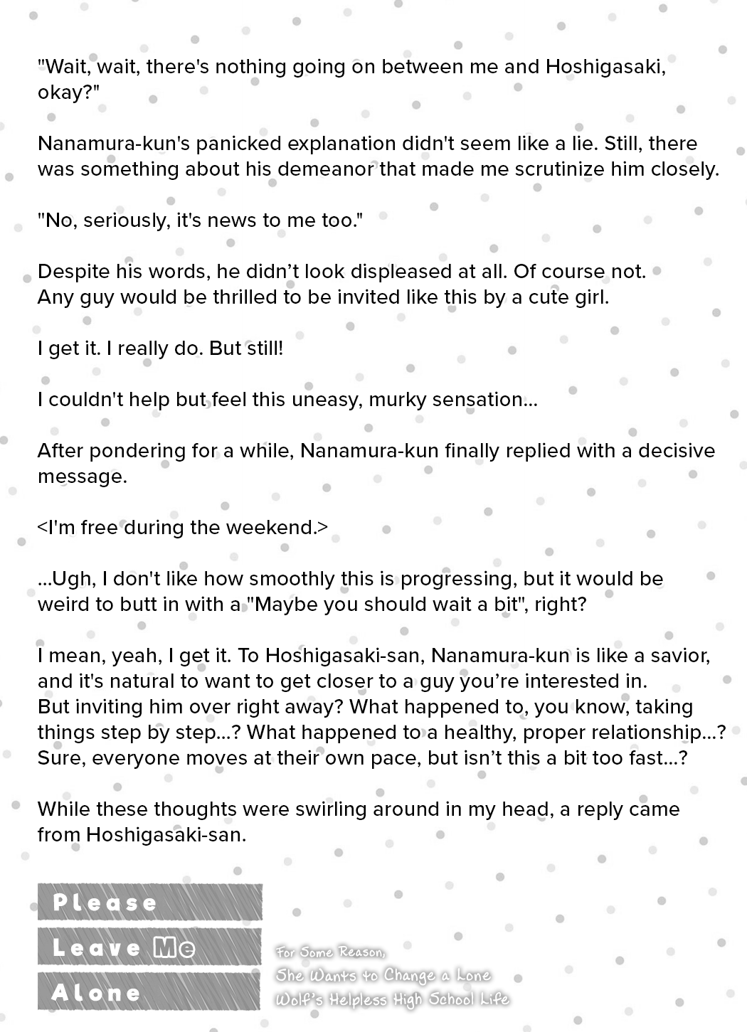 Please Leave Me Alone (For Some Reason, She Wants to Change a Lone Wolf's Helpless High School Life.) chapter 23.5 page 9