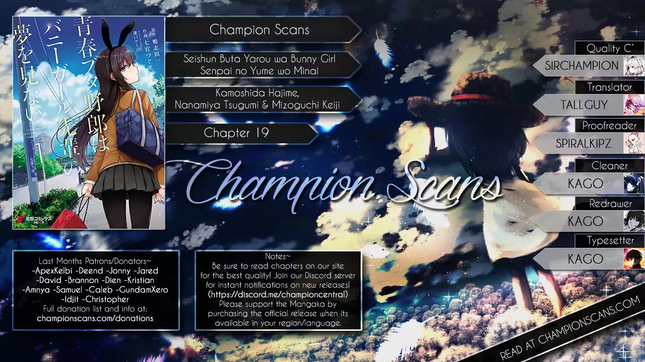 Rascal Does Not Dream of Bunny Girl Senpai chapter 19 page 1