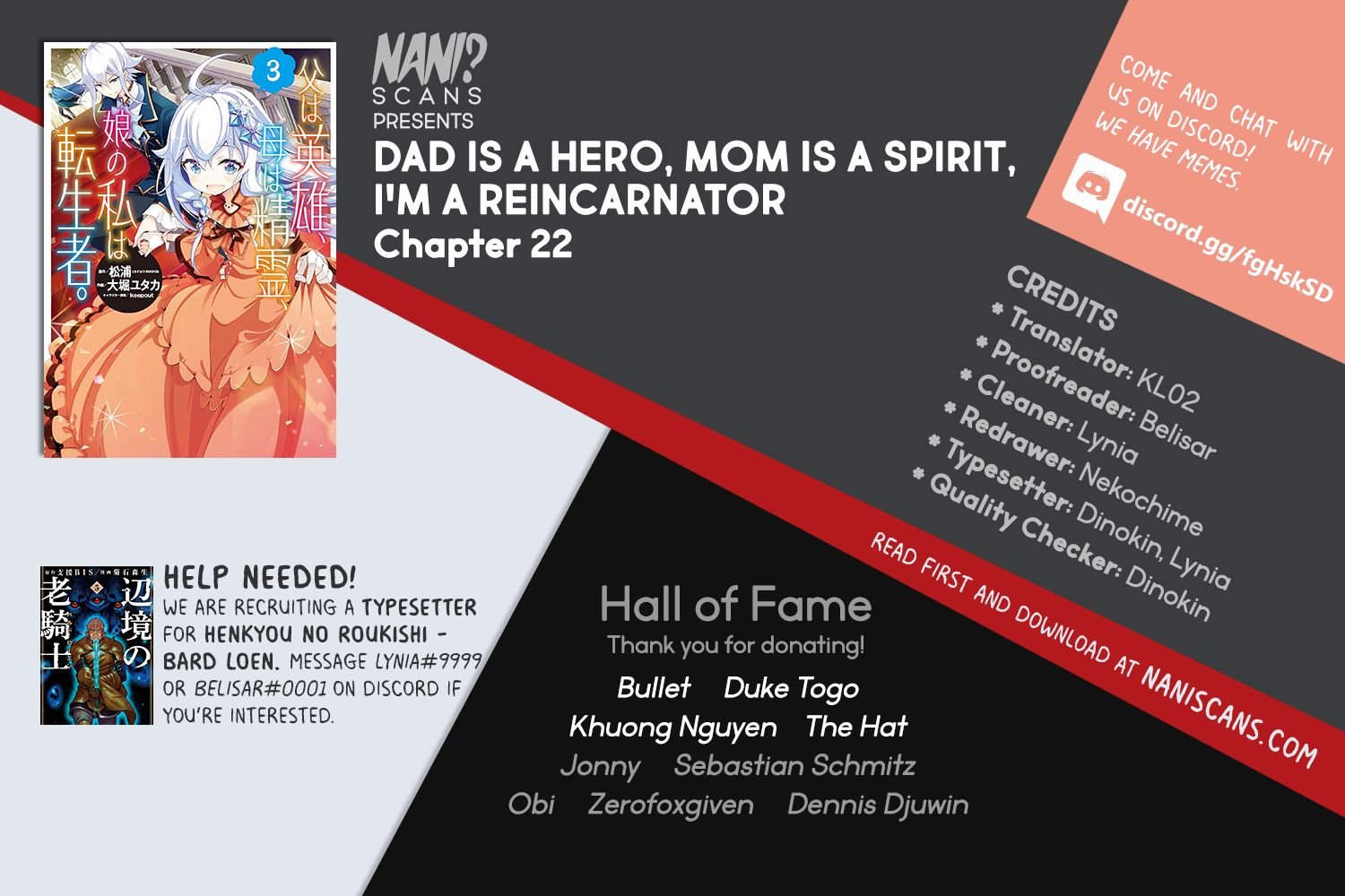 Reincarnated as the Daughter of the Legendary Hero and the Queen of Spirits (Official) chapter 22 page 1