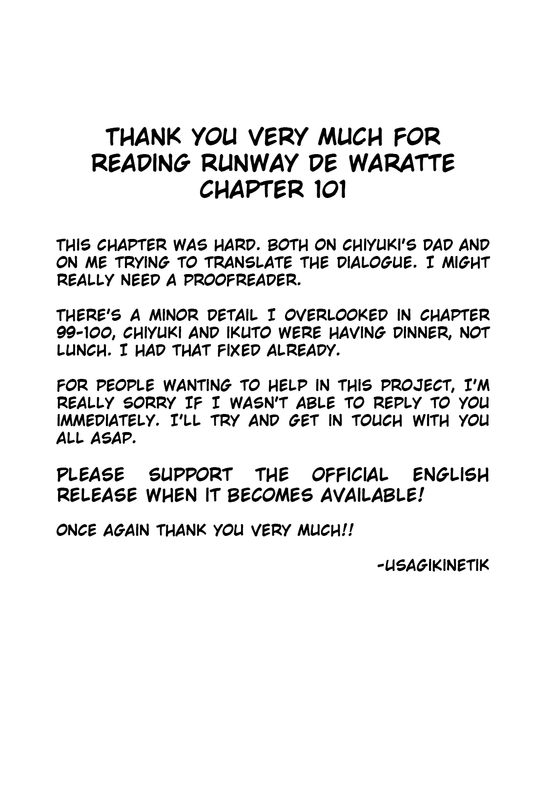 Runway de Waratte chapter 101 page 22