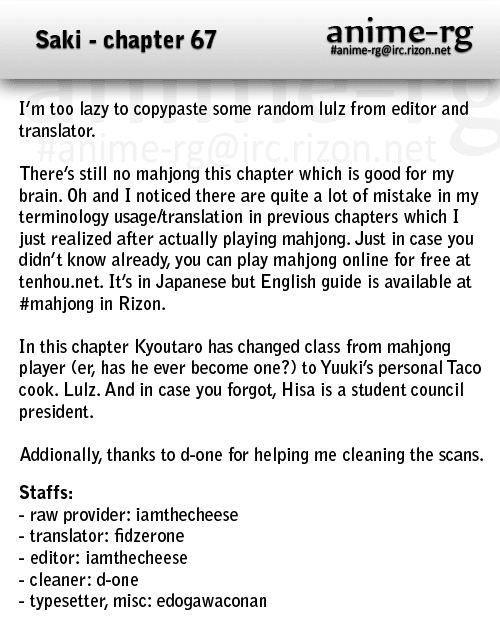 Saki chapter 67 page 1
