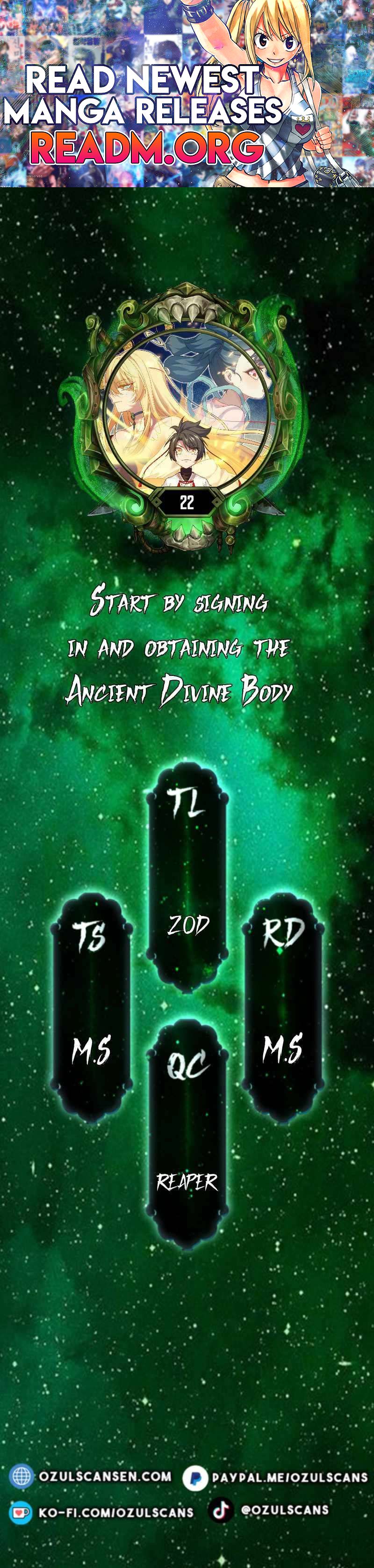 Scoring the Sacred Body of the Ancients from the Get-go chapter 22 page 1