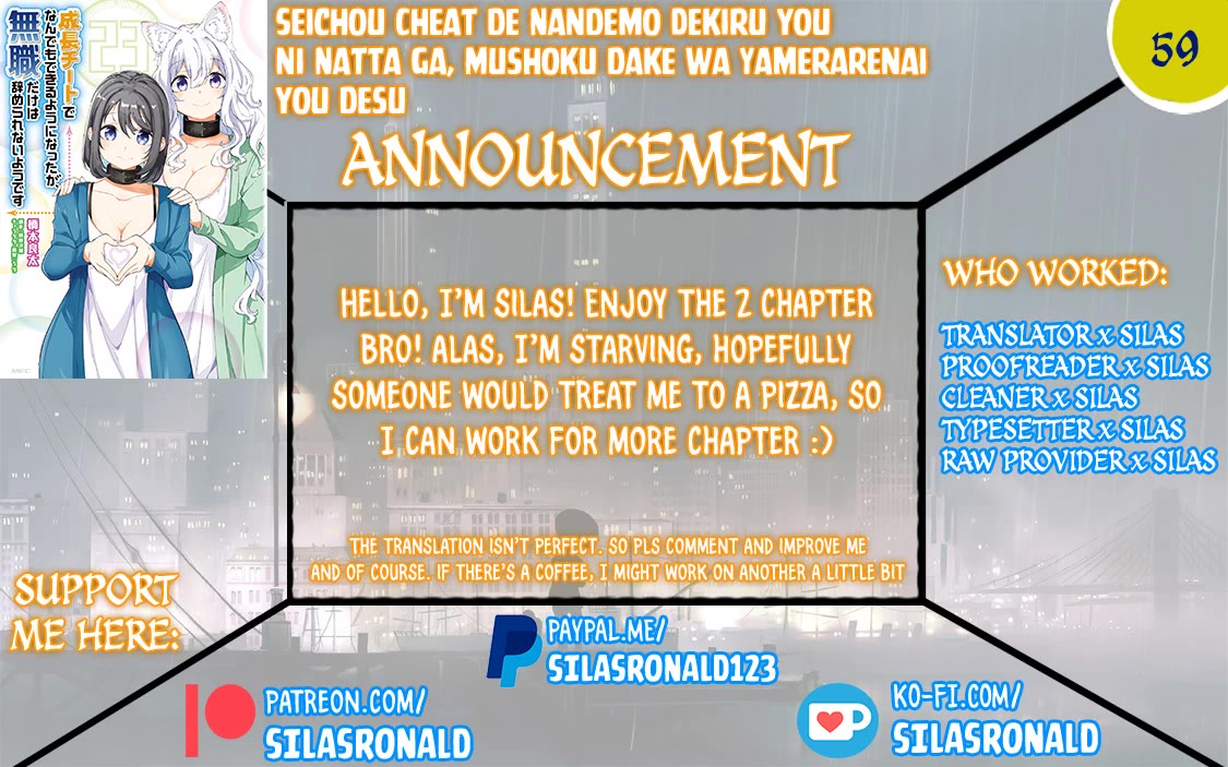 Seichou Cheat de Nandemo Dekiru you ni Natta ga, Mushoku dake wa Yamerarenai you desu chapter 59 page 1