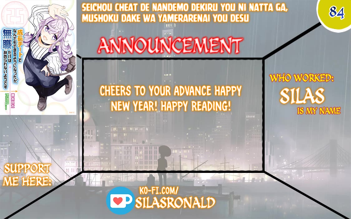 Seichou Cheat de Nandemo Dekiru you ni Natta ga, Mushoku dake wa Yamerarenai you desu chapter 84 page 1