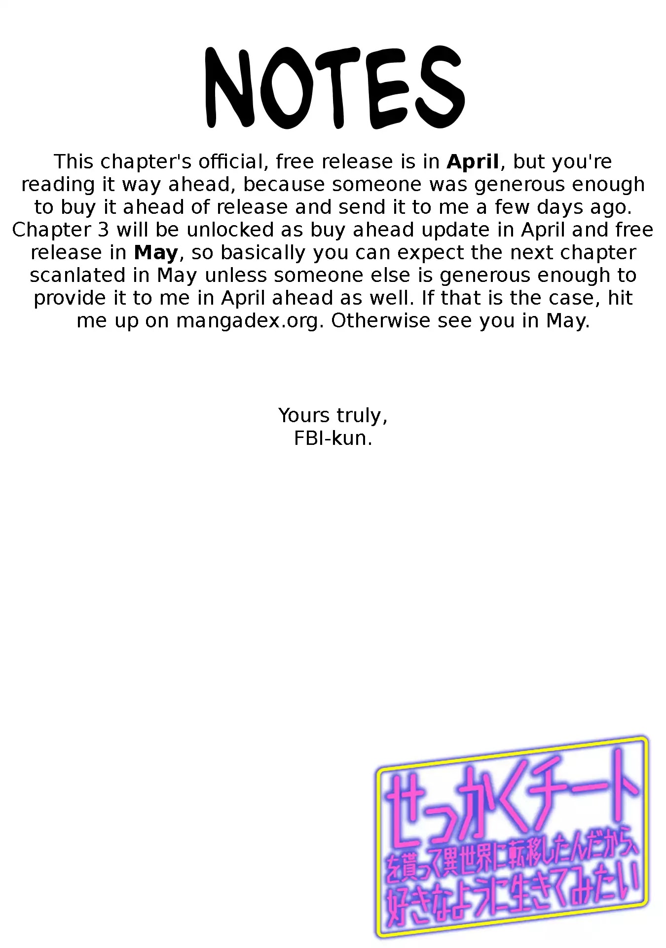 Sekkaku Cheat wo Moratte Isekai ni Teni shita n dakara, Suki na you ni Ikitemitai chapter 2 page 2