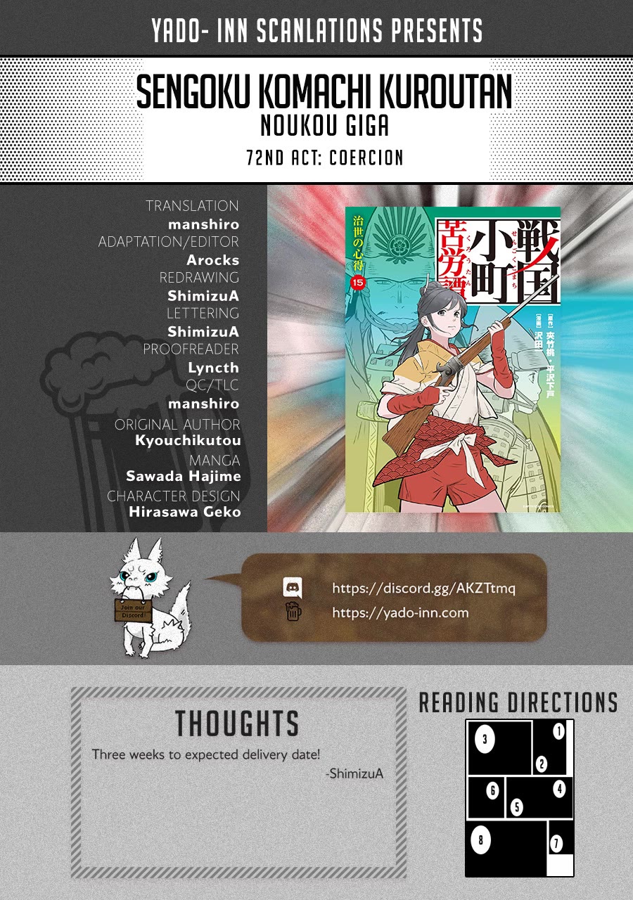 Sengoku Komachi Kuroutan: Noukou Giga chapter 72 page 1