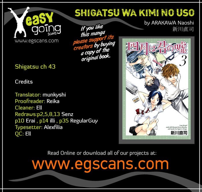 Shigatsu wa Kimi no Uso chapter 43 page 1