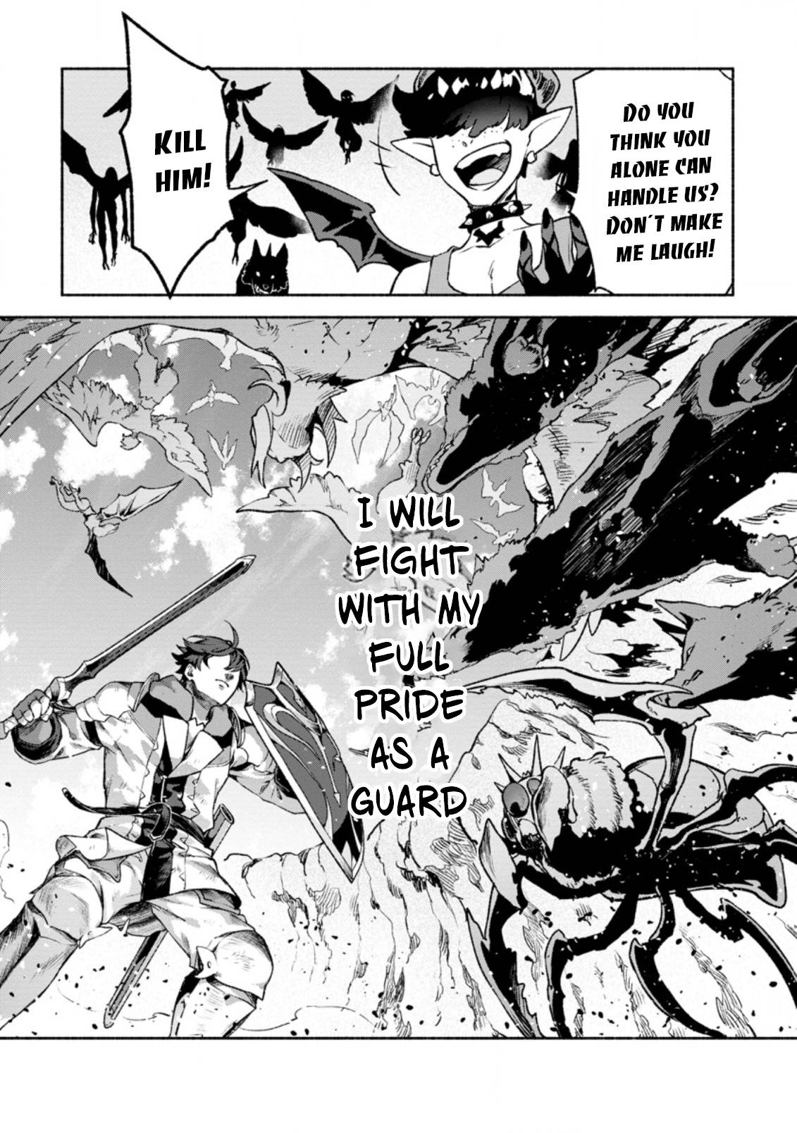 Sono Monban, Saikyou Nitsuki: Tsuihou Sareta Bougyo Ryoku 9999 no Senshi, Ou Miyako no Monban Toshite Musou Suru chapter 16 page 4