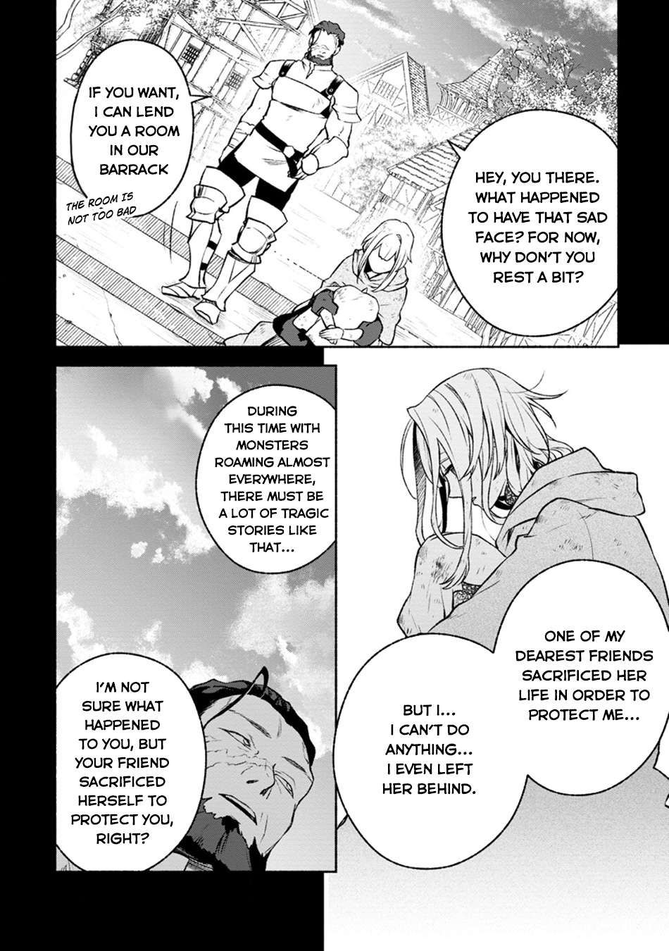 Sono Monban, Saikyou Nitsuki: Tsuihou Sareta Bougyo Ryoku 9999 no Senshi, Ou Miyako no Monban Toshite Musou Suru chapter 28.1 page 5