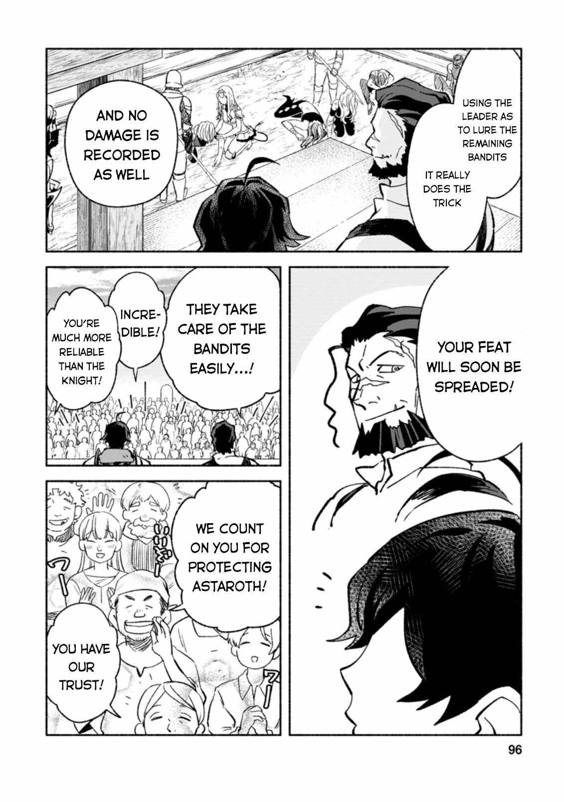 Sono Monban, Saikyou Nitsuki: Tsuihou Sareta Bougyo Ryoku 9999 no Senshi, Ou Miyako no Monban Toshite Musou Suru chapter 8 page 35