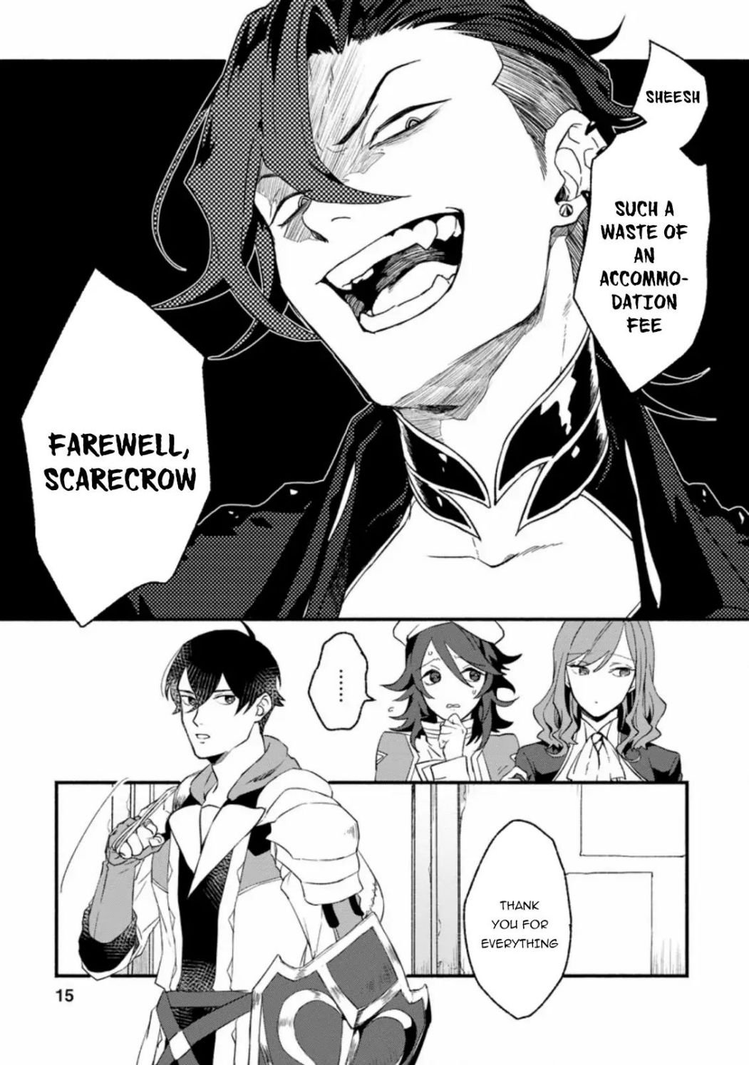 Sono Monban, Saikyou Nitsuki: Tsuihou Sareta Bougyo Ryoku 9999 no Senshi, Outo no Monban Toshite Musou Suru chapter 1.1 page 14