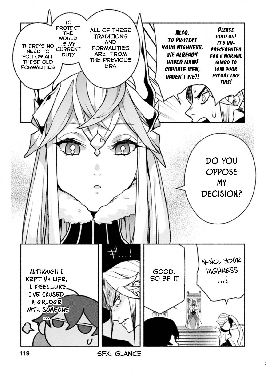 Sono Monban, Saikyou Nitsuki: Tsuihou Sareta Bougyo Ryoku 9999 no Senshi, Outo no Monban Toshite Musou Suru chapter 14.3 page 8