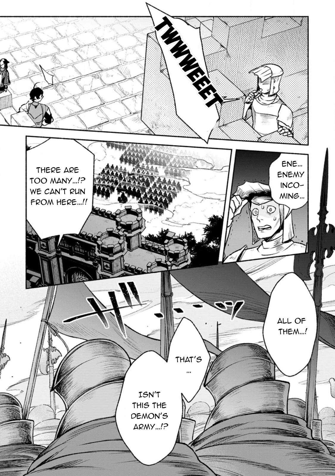 Sono Monban, Saikyou Nitsuki: Tsuihou Sareta Bougyo Ryoku 9999 no Senshi, Outo no Monban Toshite Musou Suru chapter 25 page 28