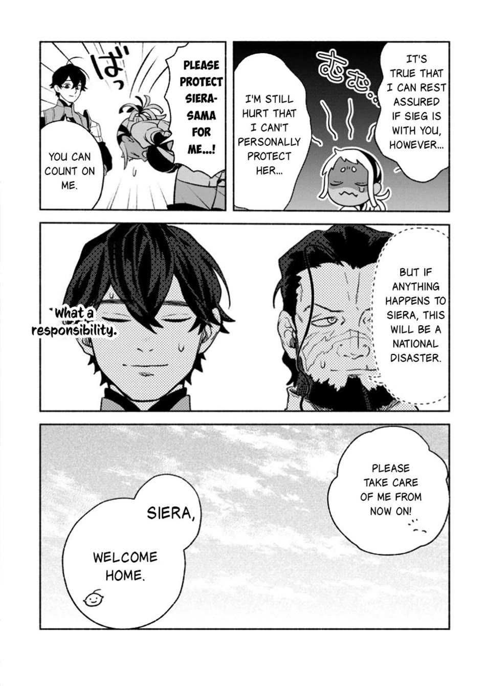 Sono Monban, Saikyou Nitsuki: Tsuihou Sareta Bougyo Ryoku 9999 no Senshi, Outo no Monban Toshite Musou Suru chapter 35 page 15