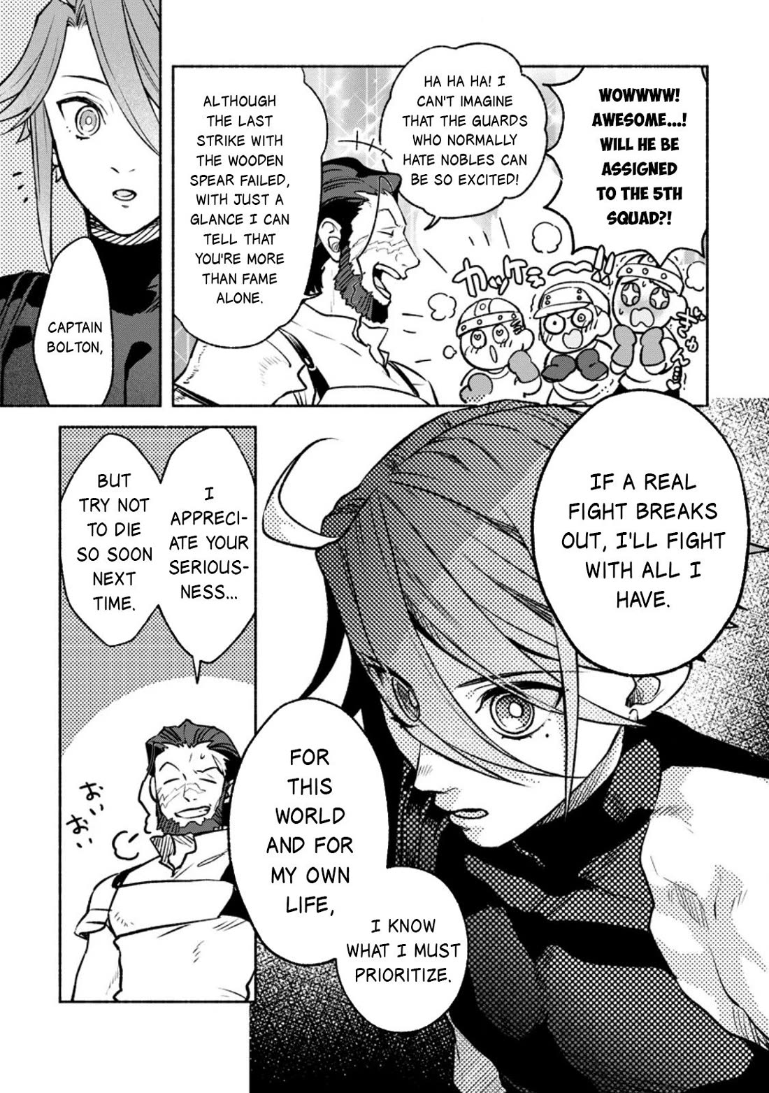 Sono Monban, Saikyou Nitsuki: Tsuihou Sareta Bougyo Ryoku 9999 no Senshi, Outo no Monban Toshite Musou Suru chapter 36 page 28