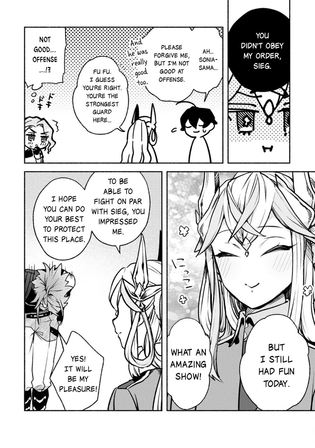 Sono Monban, Saikyou Nitsuki: Tsuihou Sareta Bougyo Ryoku 9999 no Senshi, Outo no Monban Toshite Musou Suru chapter 36 page 30