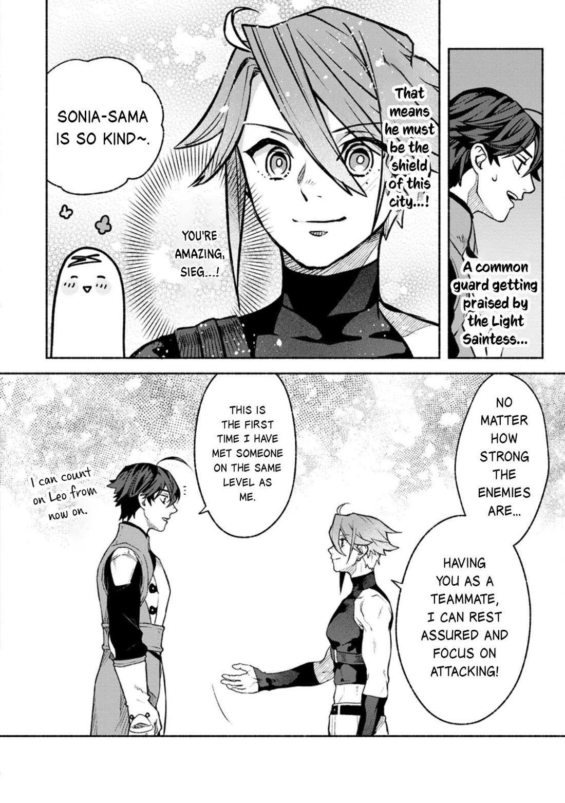 Sono Monban, Saikyou Nitsuki: Tsuihou Sareta Bougyo Ryoku 9999 no Senshi, Outo no Monban Toshite Musou Suru chapter 36 page 31