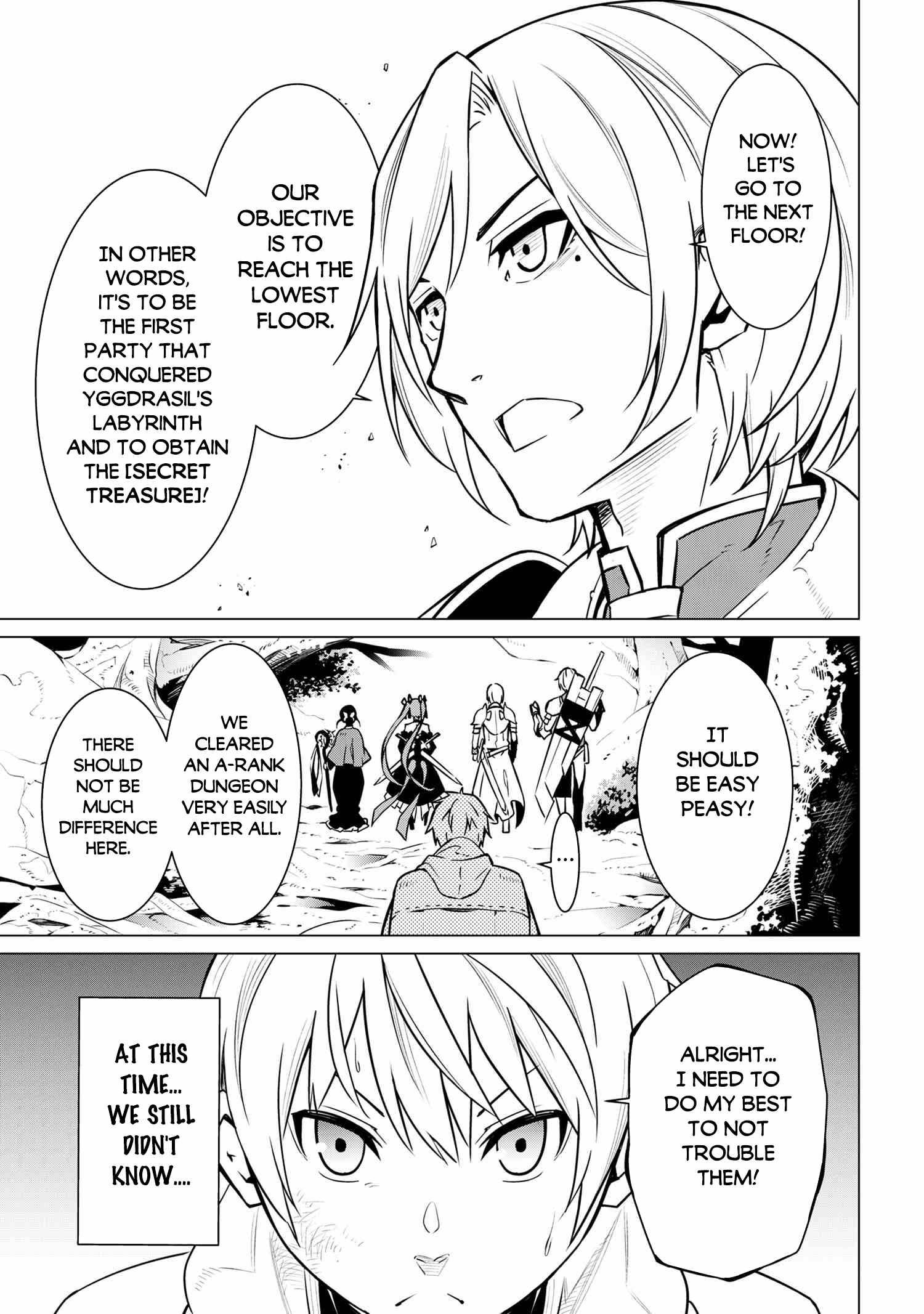 SSS-Rank Dungeon de Knife Ippon Tewatasare Tsuihou Sareta Shiro Madoushi: Yggdrasil no Noroi ni yori Jakuten de aru Maryoku Fusoku wo Kokufuku-shi Sekai Saikyou e to Itaru chapter 1 page 16