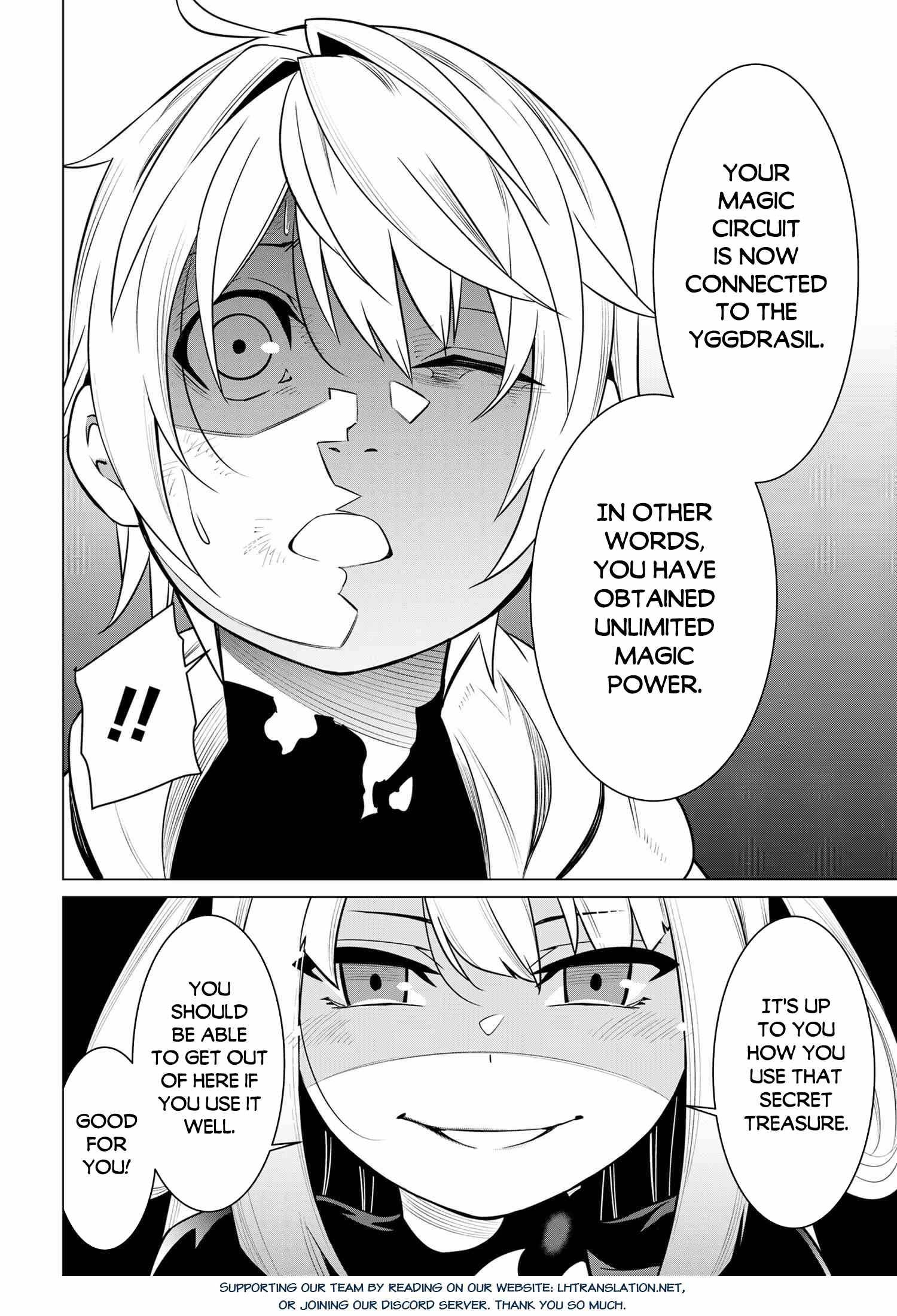 SSS-Rank Dungeon de Knife Ippon Tewatasare Tsuihou Sareta Shiro Madoushi: Yggdrasil no Noroi ni yori Jakuten de aru Maryoku Fusoku wo Kokufuku-shi Sekai Saikyou e to Itaru chapter 1 page 56