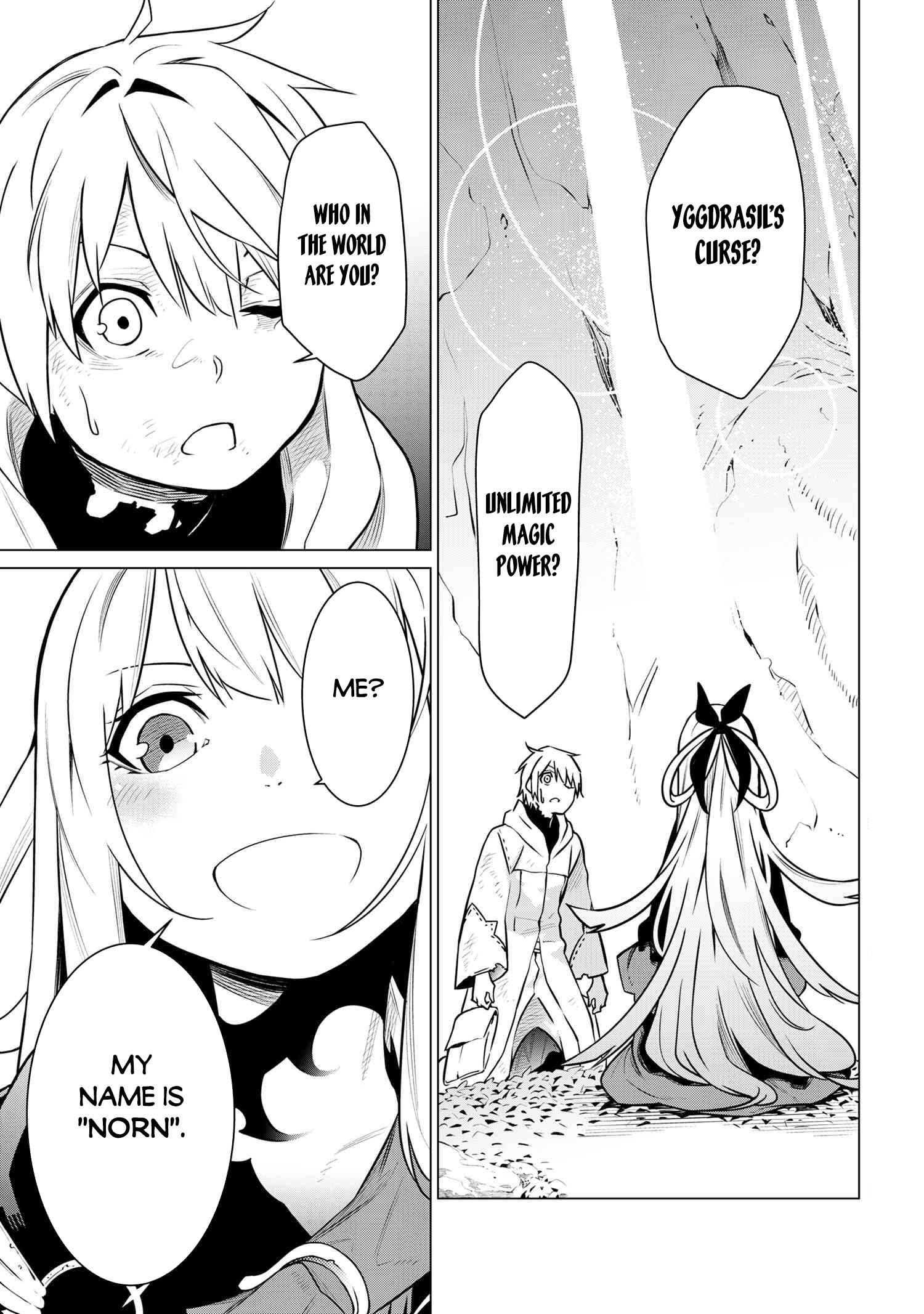 SSS-Rank Dungeon de Knife Ippon Tewatasare Tsuihou Sareta Shiro Madoushi: Yggdrasil no Noroi ni yori Jakuten de aru Maryoku Fusoku wo Kokufuku-shi Sekai Saikyou e to Itaru chapter 2.1 page 2