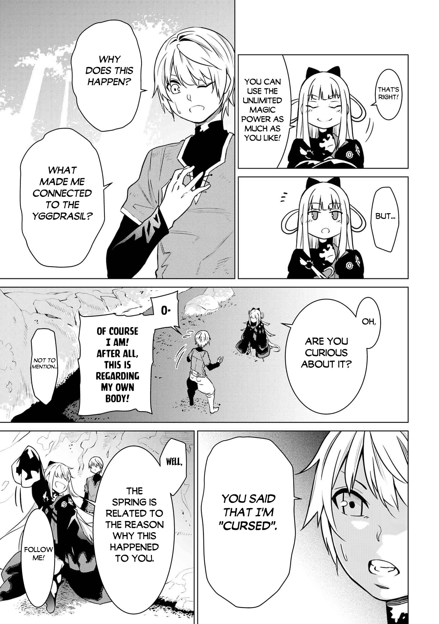 SSS-Rank Dungeon de Knife Ippon Tewatasare Tsuihou Sareta Shiro Madoushi: Yggdrasil no Noroi ni yori Jakuten de aru Maryoku Fusoku wo Kokufuku-shi Sekai Saikyou e to Itaru chapter 2.1 page 8